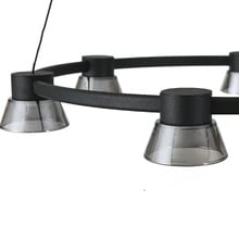 Rocket Iron & Glass Tri-Colour LED 6 Light Pendant